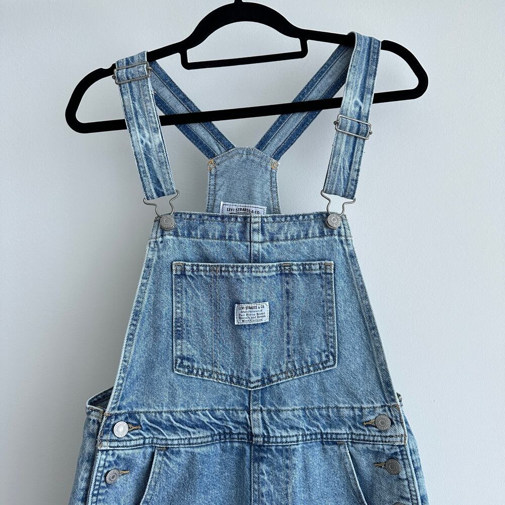 Free People Levi's Overalls Shorts Denim Shortalls Festival Bib Farmer - Picture 7 of 12